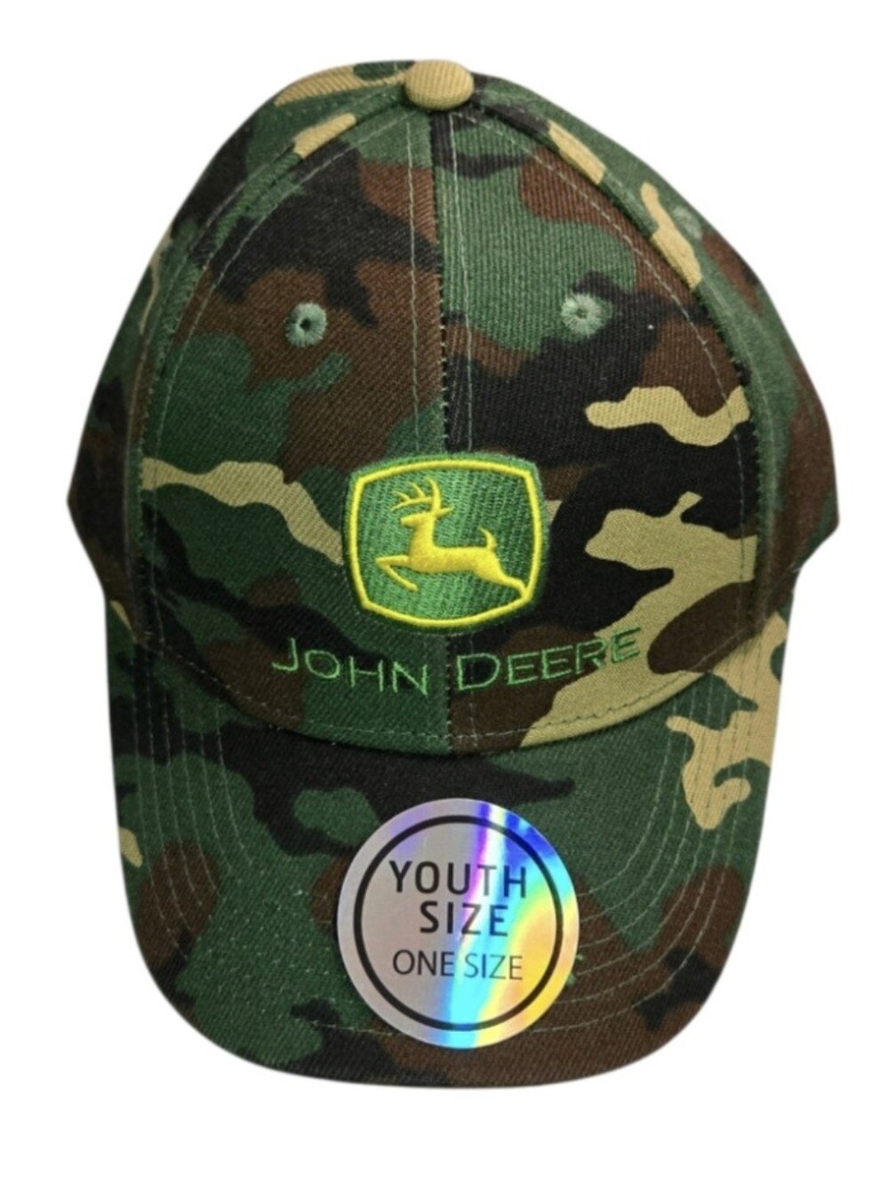 John Deere Boys Logo Camo Snapback Hat in Green, Adjustable NWT!!